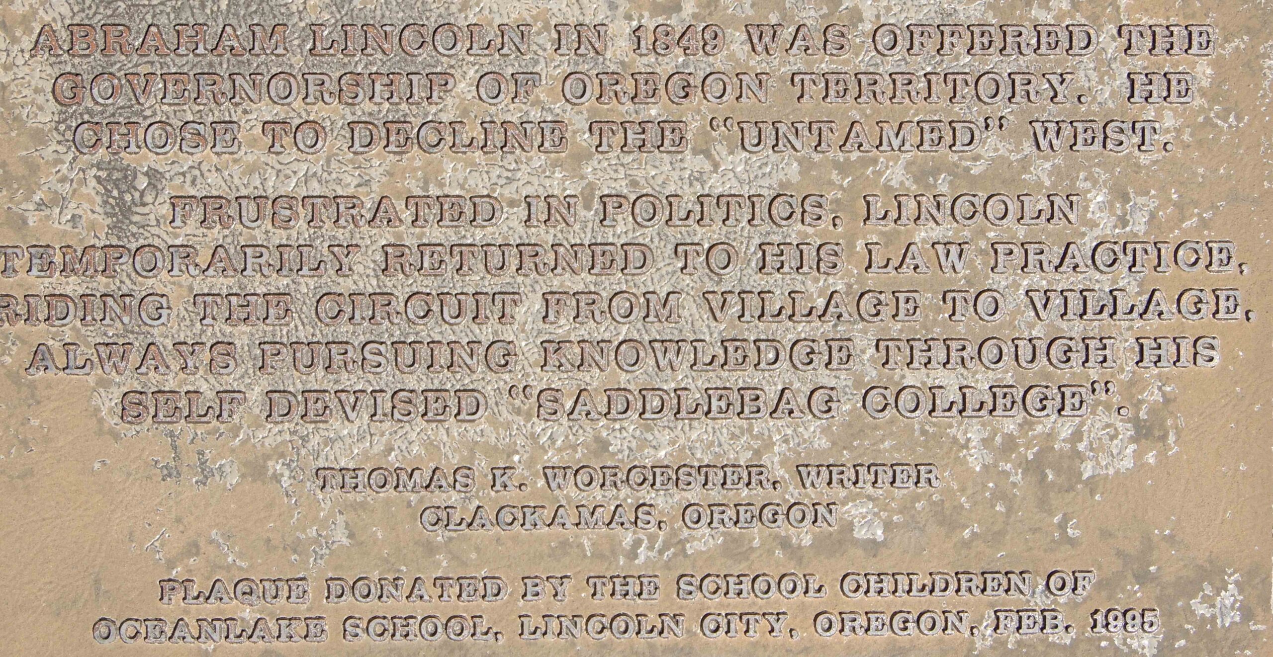 BBB.LINCOLN STATUE.plaque